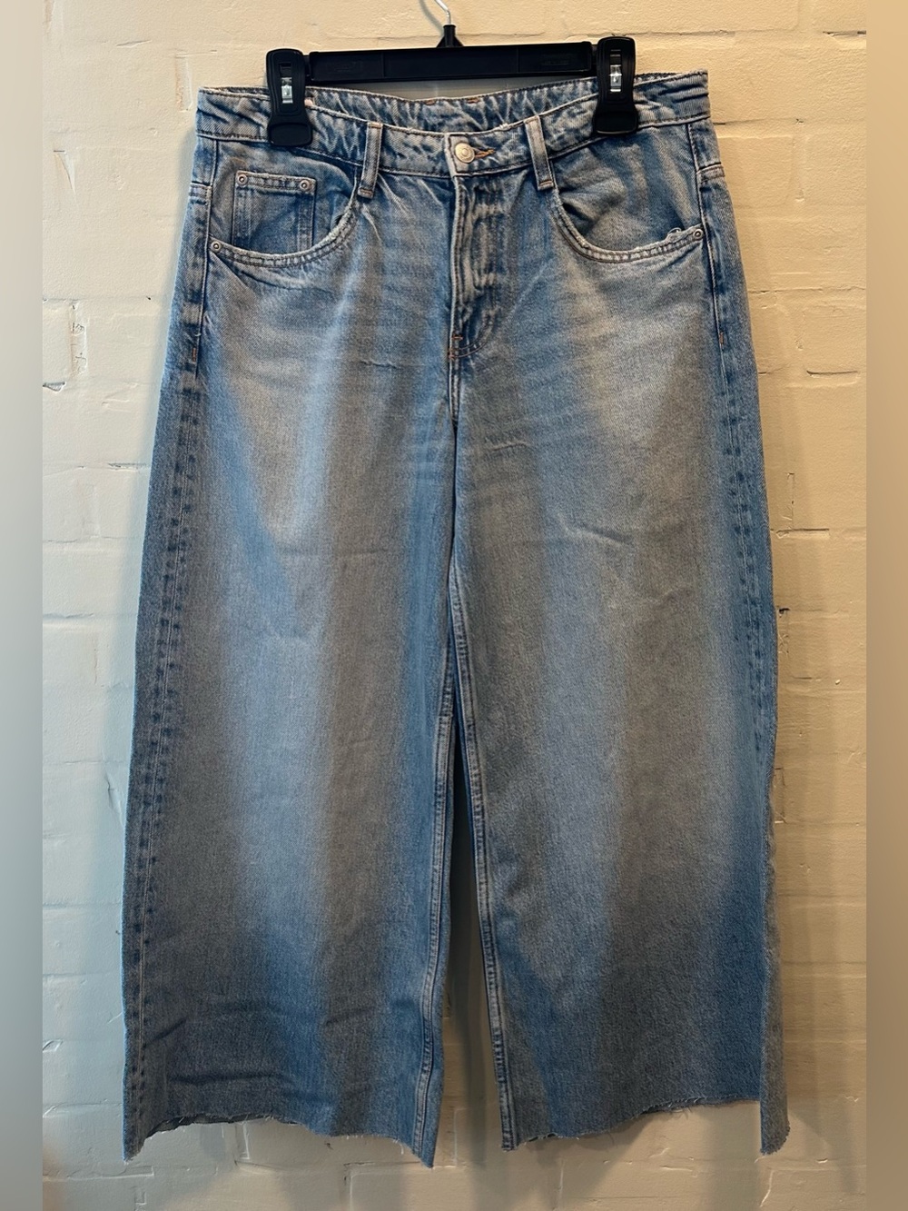 Zara Z195 Wide Leg Culotte Jeans Light Blue Size 8